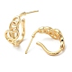 Brass Ring Stud Earrings EJEW-C070-01G-2