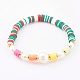 Bracelets extensibles en perles heishi en pâte polymère BJEW-JB06026-01-1