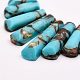 Brins de perles assemblées en bronzite et turquoise synthétique G-P298-F01-2