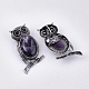 Natural Amethyst Brooches/Pendants G-S353-05A-2