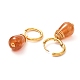 Boucles d'oreilles huggie hoop perles d'agate craquelée naturelle en forme de larme EJEW-JE04603-8