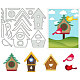 炭素鋼カッティングダイステンシル  DIYスクラップブッキング用  フォトアルバム  装飾的なエンボス紙カード  鳥の家  120x137x0.8mm DIY-WH0309-1696-1