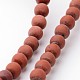 Helado hebras de perlas redondas de jaspe natural de color rojo G-J346-22-4mm-1