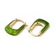 Rack Plating Real 18K Gold Plated Brass Rectangle Hoop Earrings EJEW-B034-13G-3