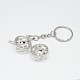 Brass Hollow Ball Cage Pendant Keychain KEYC-E012-12P-2