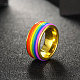 316l arcobaleno in acciaio al titanio anelli a larga banda alla moda RJEW-BB07180-6A-4