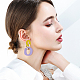 ANATTASOUL 6 Pairs 6 Colors Oval Acrylic Dangle Stud Earrings with Steel Iron Pins for Women EJEW-AN0004-12-4