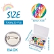 Craftdady 20Pcs 10 Style Flat Round Rainbow Strip Iron Brooches JEWB-CD0001-01-2