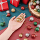 Ahadermaker 80 Uds. 8 bolas de Navidad de estilo adorno colgante de plástico AJEW-GA0006-01-3