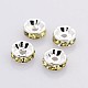 Brass Rhinestone Spacer Beads RB-A014-Z4mm-13S-NF-1