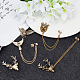 WADORN® 6Pcs 6 Style Lion & Eagle & Deer Rhinestone Safety Pin Brooches JEWB-WR0001-01-4
