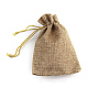 ポリエステル模造黄麻布包装袋巾着袋  クリスマスのために  結婚式のパーティーとdiyクラフトパッキング  ペルー  14x10cm ABAG-R005-14x10-15-2
