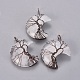 Natural Mixed Stone Tree of Life Wire Wrapped Pendants G-L520-E-R-NF-2