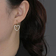 Boucles d'oreilles en argent sterling avec strass en forme de cœur 925 JZ2226-4