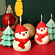 Superfindings 2 個 2 スタイル クリスマス キャンドル シリコン型  香りのよいキャンドル作りに  木と雪だるま  ホワイト  6.3~6.6x7~7.4cm  内径：5.1~5.5x6.8~7.1のCM  1個/スタイル CAND-FH0001-03-4