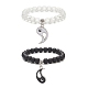 2pcs 2 bracelets extensibles en perles rondes en verre de couleur BJEW-JB09092-01-4
