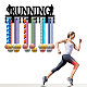 CREATCABIN Wood Running Medal Hanger Display Medal Holder Run Sport Medal Rack Wall Rack Mounted over 30 Medals Awards Ribbon Stand for Marathon Competition Runner Athletes Medalist Black 15.7x5.9Inch ODIS-WH0041-033-7