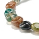 Natural Moss Agate Nuggets Beads Stretch Bracelet BJEW-JB07144-02-4
