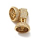 Brass Micro Pave Clear Cubic Zirconia Fold Over Clasps KK-G414-09G-1