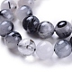 Quartz naturel tourmaliné / perles de quartz rutile noires G-E558-04-8mm-3