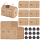 クラフト紙の小さな家のギフト収納ボックス  パーティー用品用のキャンディーギフトケース  小麦  11.4x6.5x6cm CON-WH0088-54-1