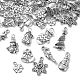 50個10スタイルチベットスタイルアロイペンダント  混合図形  クリスマスのために  アンティークシルバー  15~30x8~16x1~5mm  穴：1.5~3mm  5個/スタイル TIBEP-YW0001-63-2