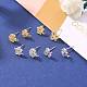 8 Pairs Brass Micro Pave Clear Cubic Zirconia Stud Earring Findings KK-ZZ0001-08-RS-6