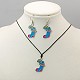 Fashion Jewelry Sets for Christmas: Adjustable Necklaces & Earrings SJEW-JS00193-M-2
