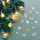 SUPERFINDINGS 72Pcs 12 Style Brass Charms Pendants Long-Lasting Plated Flower Butterfly Charms Rhombus Star Cross Jewelry Pendants for Jewelry Making DIY Crafts KK-FH0005-78-4