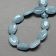 Plat ovale en forme de perles de pierre gemme teinte bleu-vert naturel brins G-S113-10-2