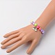 Neon Acryl runde Perlen dehnen Armbänder für Kinder X-BJEW-JB01456-02-2