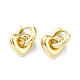 Латунные серьги-кольца с подвесками в форме сердца для женщин EJEW-H135-07G-1