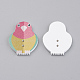 2-Hole Printed Wooden Buttons WOOD-S037-037-2