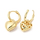 Rack Plating Brass Heart Dangle Hoop Earrings EJEW-R150-06G-2