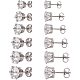 PandaHall Elite 6 Pairs 3/4/5/6/7/8mm Clear Cubic Zirconia Stud Earrings for Girls Fine Jewelry EJEW-PH0001-02-1