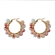 Round Synthetic Aquamarine Wire Wrapped Big Hoop Earrings for Women EJEW-TA00048-03-1
