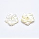 Flower Natural White Shell Beads SSHEL-P015-03-2
