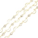 Brass & Cubic Zirconia Handmade Beaded Chains CHC-D029-33G-1