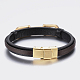 Leather Cord Bracelets BJEW-F317-031-4