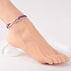 Infinity Antique Silver Plated Alloy Faux Suede Cord Anklets AJEW-AN00124-5