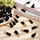SUNNYCLUE 100Pcs Key Ring Tassels Black Faux Leather Tassel Golden Jumping Rings Charm Setting Gold Caps Tassel for Jewellery Making DIY Keychain Car Key Handbag Bags Cellphone Accessories Craft FIND-SC0003-22A-4