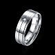 Regalos del día de san valentín anillos de pareja de circonita cúbica de acero de titanio para hombres RJEW-BB16438-9-2