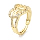 Chapelet coeur véritable anneaux plaqués or 18k pour cadeau femme fille ZIRC-C021-06G-3