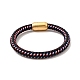 Bracelet cordon rond tressé en cuir microfibre avec 304 fermoir en acier inoxydable pour homme femme BJEW-C021-11-3