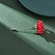 Glass Braided Bead Flower Lapel Pin JEWB-TA00003-2