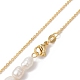 Collana lariat con pendente a pepita di pietre preziose naturali miste con perle di perle NJEW-JN04508-6