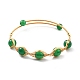 Bracelet manchette enveloppé d'agate verte naturelle BJEW-A122-04A-1