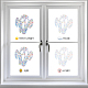 Gorgecraft 16 foglio 4 adesivi adesivi per pellicole per finestre colorate in pvc impermeabile in stile DIY-WH0256-059-6