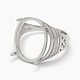 925 componentes de anillo de dedo de garra de diamante de imitación de plata esterlina STER-E061-43P-2