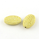 Flat Oval Plating Acrylic Beads PACR-S452-12-1